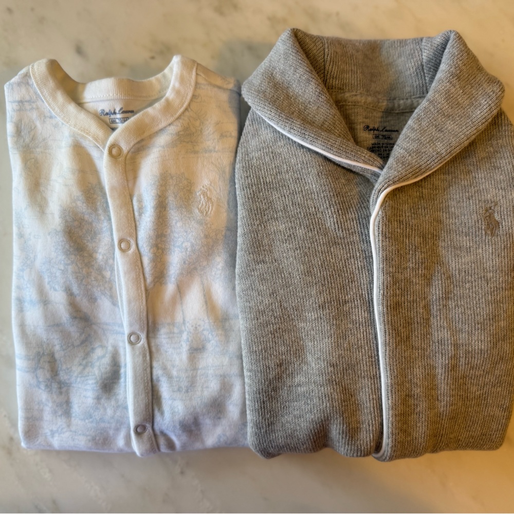 Ralph Lauren Baby Bundle - LIKE NEW - 6 Months - Toile and Gray